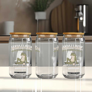 Funny Overthinking Frog Drinking Coffee Meme Glass Can What If Everyone Else Is Just Underthinking TS02 Print Your Wear