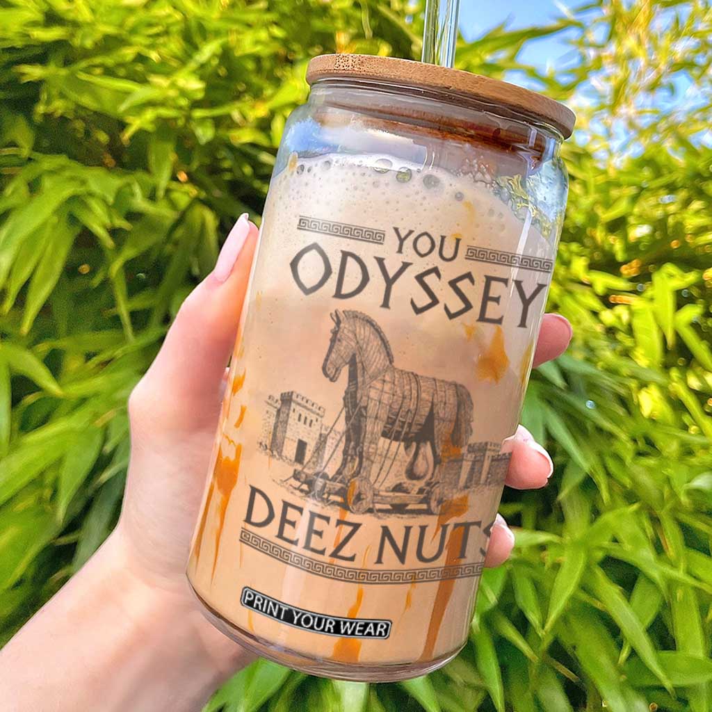 Funny Trojan Horse You Odyssey Deez Nuts Glass Can Offensive Adult Humor Greek Mythology Humor TS02 White Print Your Wear