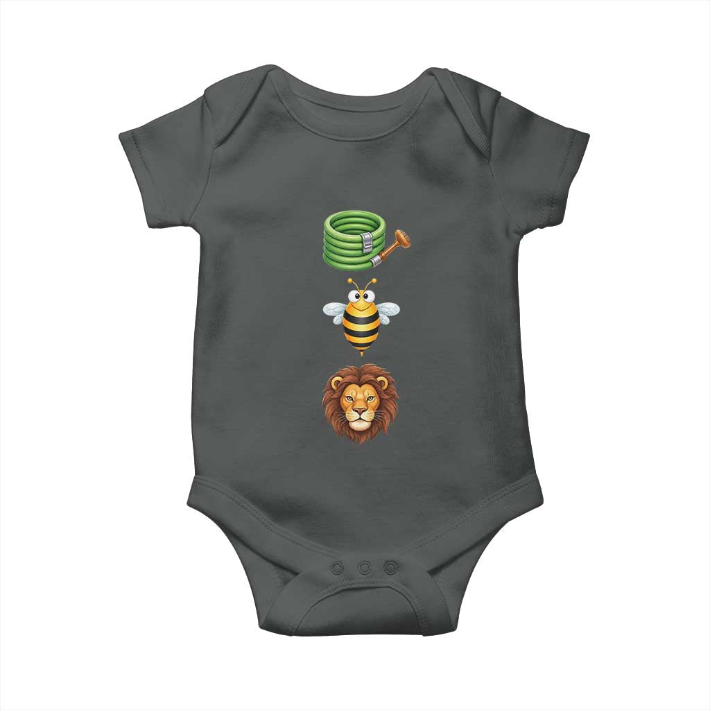 Hose Bee Lion Meme Slang Funny Sarcastic Pun Graphic Baby Onesie TS02 Dark Heather Print Your Wear