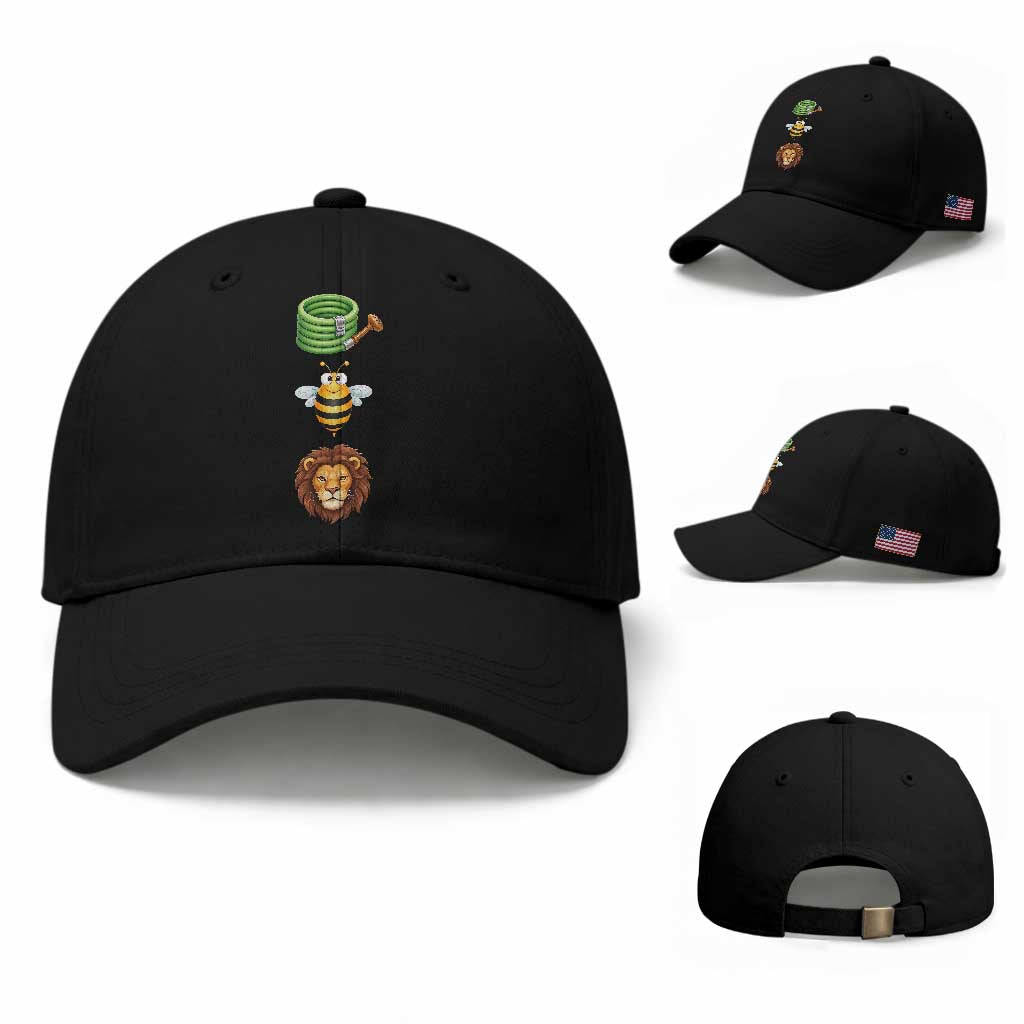 Hose Bee Lion Meme Slang Funny Sarcastic Pun Graphic Baseball Cap TS02 Baseball Cap Universal Fit Black Print Your Wear