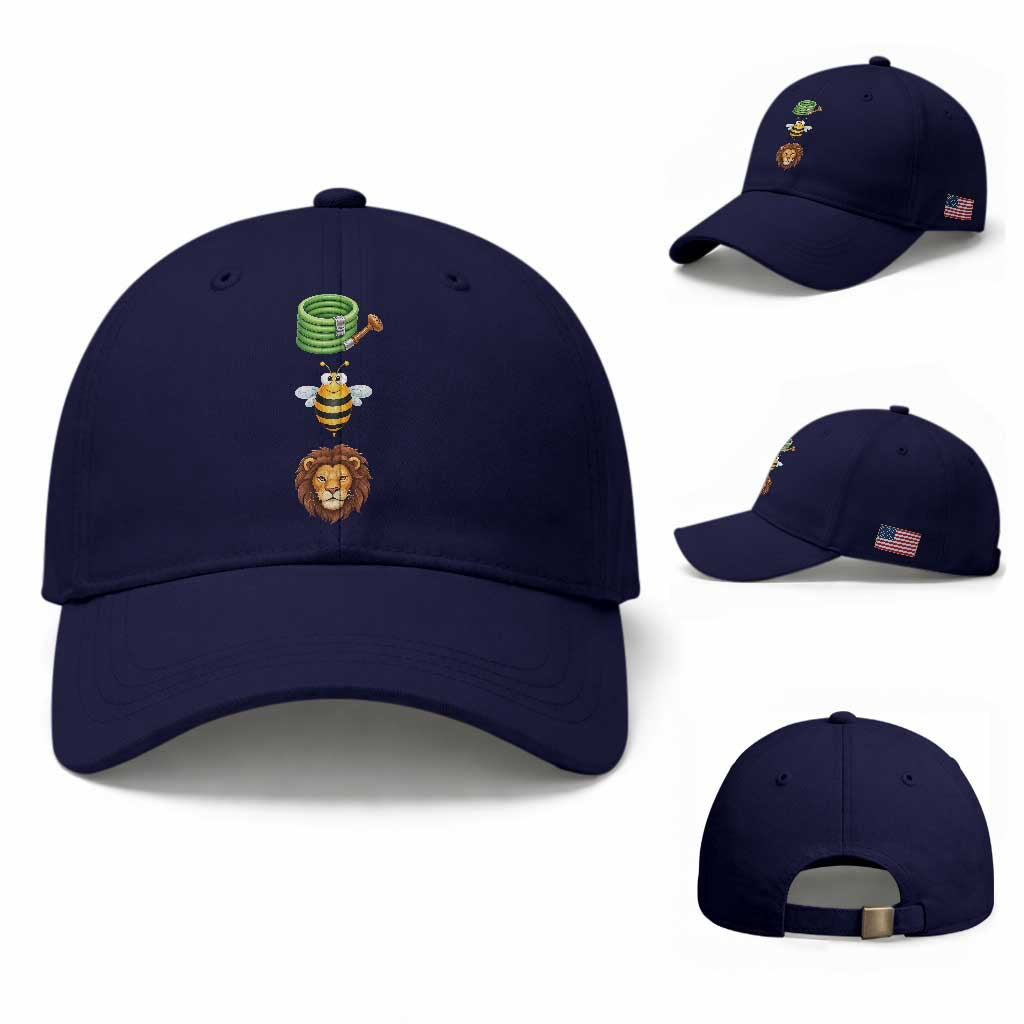 Hose Bee Lion Meme Slang Funny Sarcastic Pun Graphic Baseball Cap TS02 Baseball Cap Universal Fit Dark Blue Print Your Wear