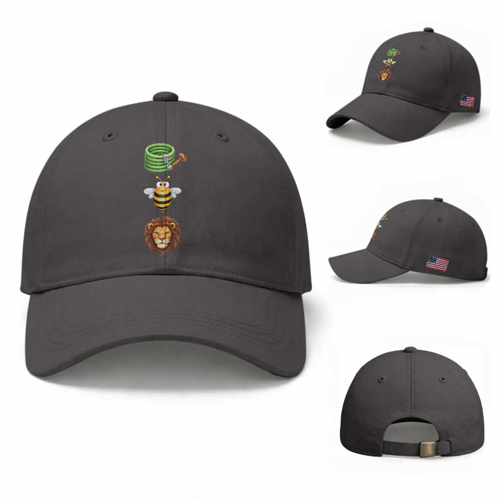 Hose Bee Lion Meme Slang Funny Sarcastic Pun Graphic Baseball Cap TS02 Baseball Cap Universal Fit Dark Gray Print Your Wear
