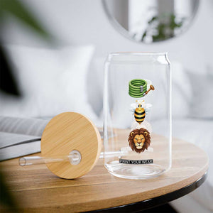 Hose Bee Lion Meme Slang Funny Sarcastic Pun Graphic Glass Can TS02 Print Your Wear