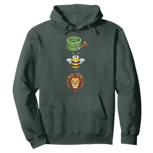 Hose Bee Lion Meme Slang Funny Sarcastic Pun Graphic Hoodie TS02 Dark Forest Green Print Your Wear