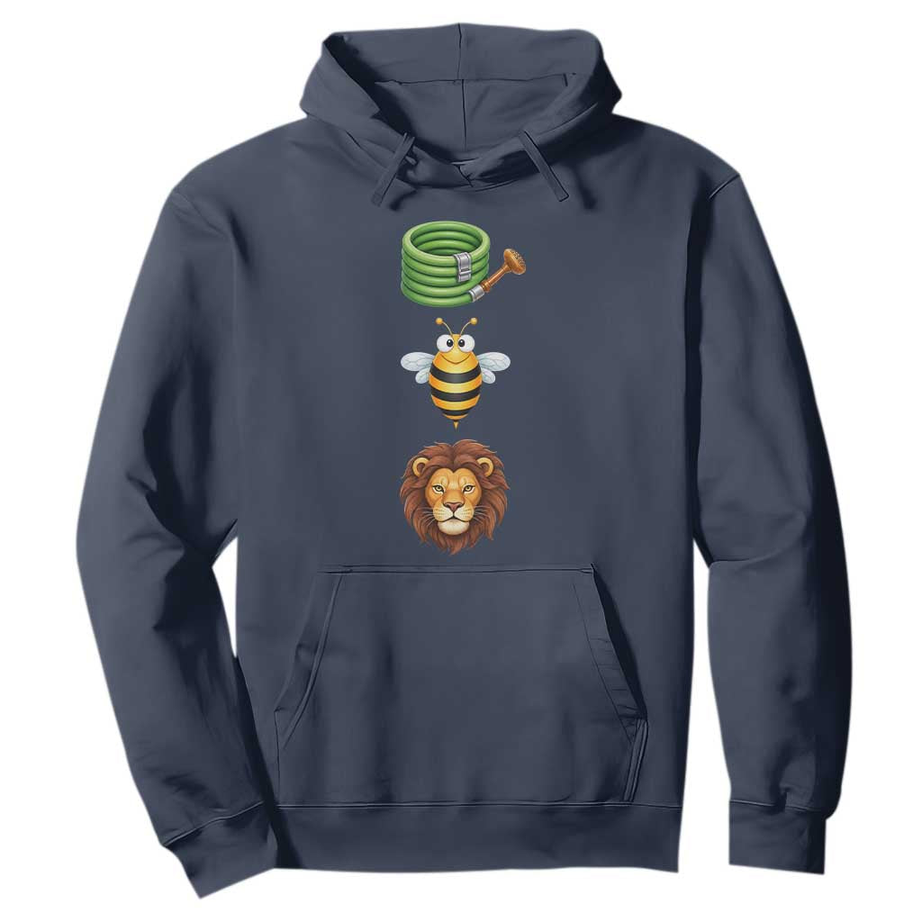 Hose Bee Lion Meme Slang Funny Sarcastic Pun Graphic Hoodie TS02 Navy Print Your Wear