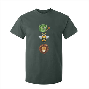 Hose Bee Lion Meme Slang Funny Sarcastic Pun Graphic T Shirt For Kid TS02 Dark Forest Green Print Your Wear