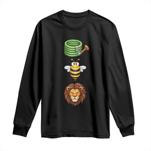 Hose Bee Lion Meme Slang Funny Sarcastic Pun Graphic Long Sleeve Shirt TS02 Black Print Your Wear