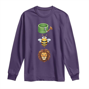 Hose Bee Lion Meme Slang Funny Sarcastic Pun Graphic Long Sleeve Shirt TS02 Purple Print Your Wear