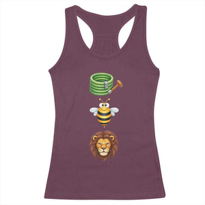 Hose Bee Lion Meme Slang Funny Sarcastic Pun Graphic Racerback Tank Top TS02 Maroon Print Your Wear
