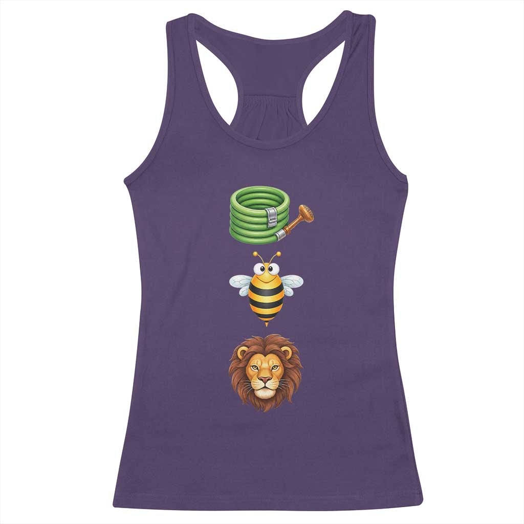 Hose Bee Lion Meme Slang Funny Sarcastic Pun Graphic Racerback Tank Top TS02 Purple Print Your Wear