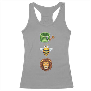 Hose Bee Lion Meme Slang Funny Sarcastic Pun Graphic Racerback Tank Top TS02 Sport Gray Print Your Wear
