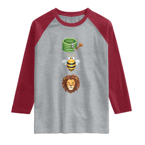 Hose Bee Lion Meme Slang Funny Sarcastic Pun Graphic Raglan Shirt TS02 Heather Gray Heather Red Print Your Wear