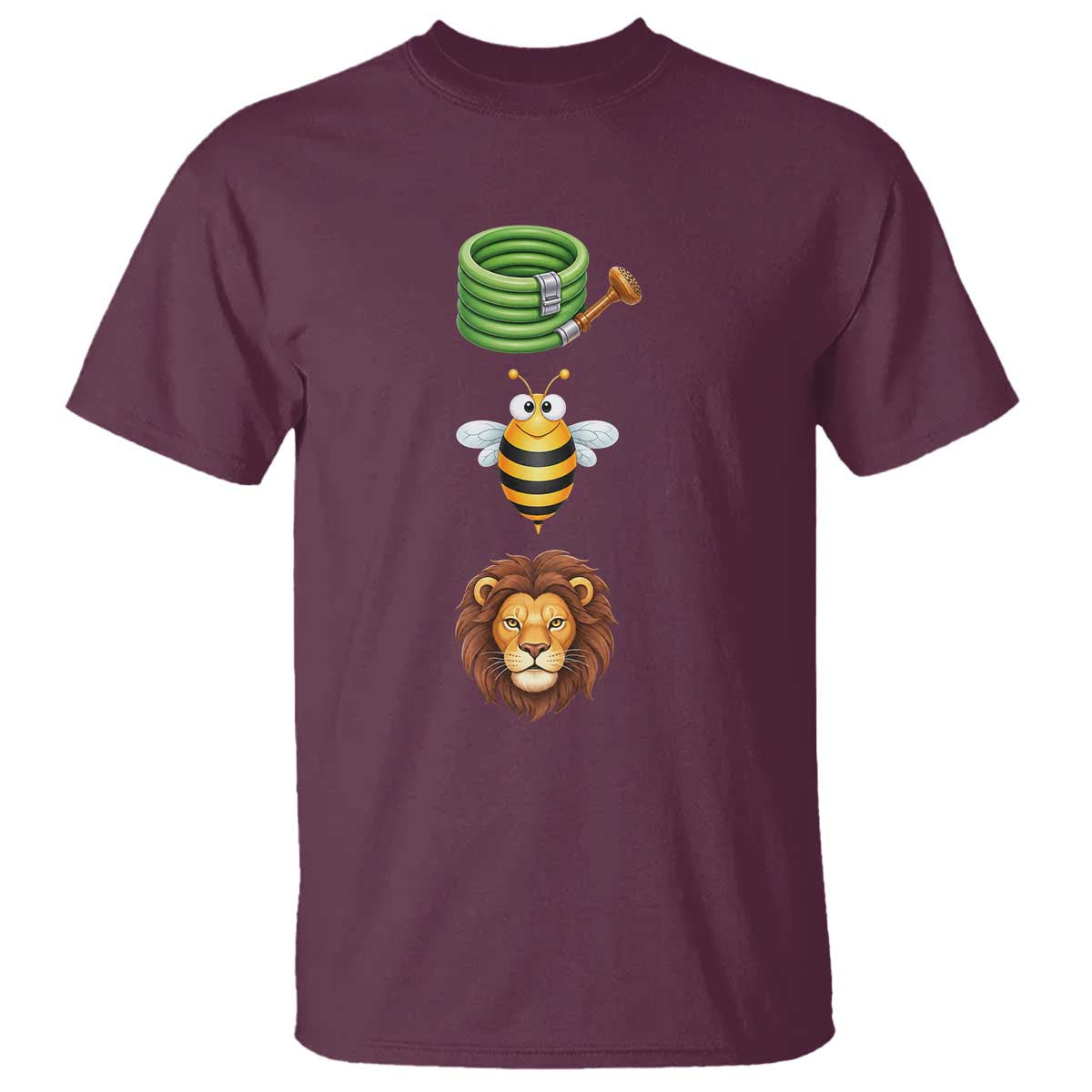 Hose Bee Lion Meme Slang Funny Sarcastic Pun Graphic T Shirt TS02 Maroon Print Your Wear