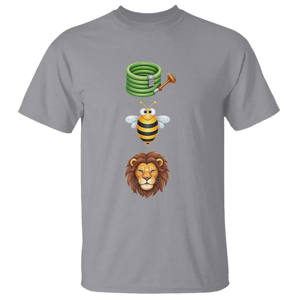 Hose Bee Lion Meme Slang Funny Sarcastic Pun Graphic T Shirt TS02 Sport Gray Print Your Wear