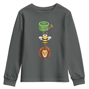 Hose Bee Lion Meme Slang Funny Sarcastic Pun Graphic Youth Sweatshirt TS02 Dark Heather Print Your Wear