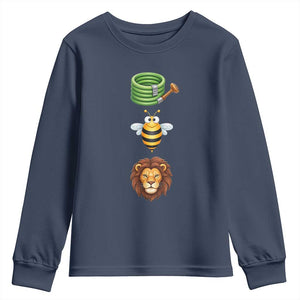 Hose Bee Lion Meme Slang Funny Sarcastic Pun Graphic Youth Sweatshirt TS02 Navy Print Your Wear