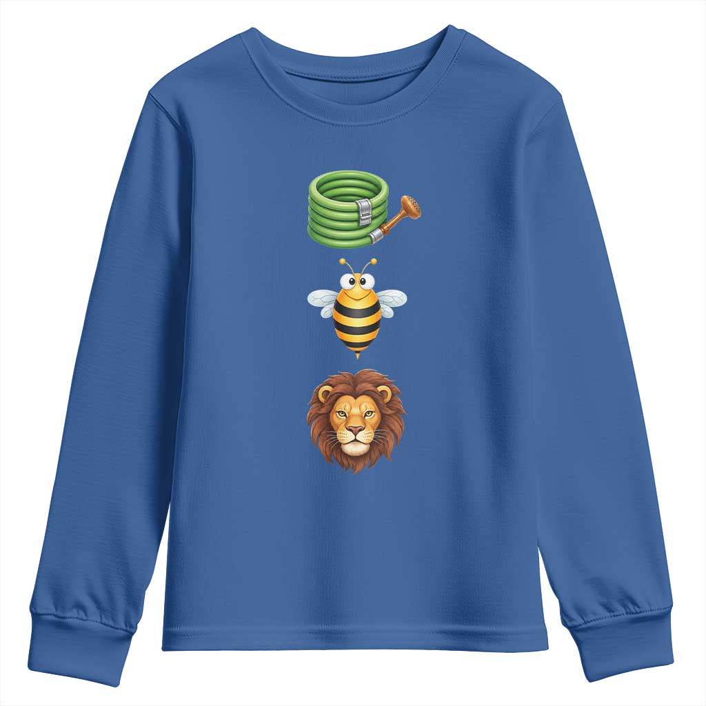 Hose Bee Lion Meme Slang Funny Sarcastic Pun Graphic Youth Sweatshirt TS02 Royal Blue Print Your Wear