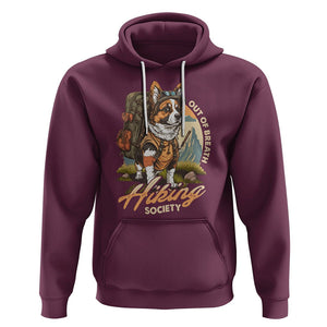 Funny Hiking Dog Hoodie Out Of Breath Hiking Society Don't Worry I'll Be There In A Minute TS02 Maroon Printyourwear