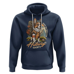 Funny Hiking Dog Hoodie Out Of Breath Hiking Society Don't Worry I'll Be There In A Minute TS02 Navy Printyourwear