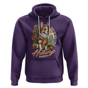 Funny Hiking Dog Hoodie Out Of Breath Hiking Society Don't Worry I'll Be There In A Minute TS02 Purple Printyourwear