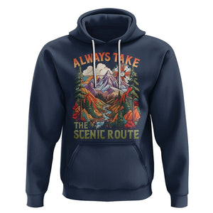 Outdoor Adventure Hoodie Always Take The Scenic Route Compass Hiking Camping TS02 Navy Printyourwear