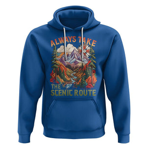 Outdoor Adventure Hoodie Always Take The Scenic Route Compass Hiking Camping TS02 Royal Blue Printyourwear