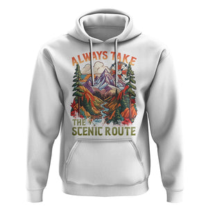 Outdoor Adventure Hoodie Always Take The Scenic Route Compass Hiking Camping TS02 White Printyourwear