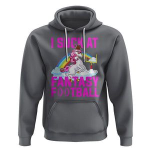 Rugby Unicorn Hoodie I Suck At Fantasy Football Funny Loser TS02 Charcoal Printyourwear