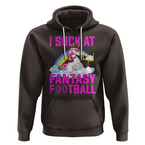 Rugby Unicorn Hoodie I Suck At Fantasy Football Funny Loser TS02 Dark Chocolate Printyourwear