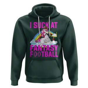 Rugby Unicorn Hoodie I Suck At Fantasy Football Funny Loser TS02 Dark Forest Green Printyourwear