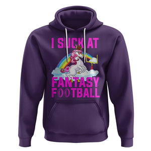 Rugby Unicorn Hoodie I Suck At Fantasy Football Funny Loser TS02 Purple Printyourwear