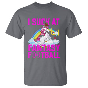 Rugby Unicorn T Shirt I Suck At Fantasy Football Funny Loser TS02 Charcoal Printyourwear