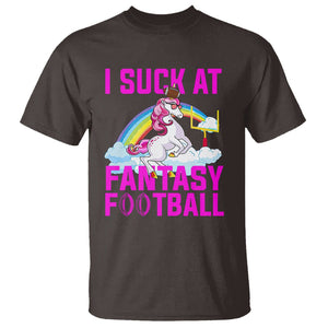 Rugby Unicorn T Shirt I Suck At Fantasy Football Funny Loser TS02 Dark Chocolate Printyourwear