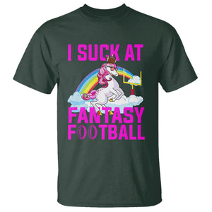 Rugby Unicorn T Shirt I Suck At Fantasy Football Funny Loser TS02 Dark Forest Green Printyourwear