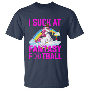 Rugby Unicorn T Shirt I Suck At Fantasy Football Funny Loser TS02 Navy Printyourwear