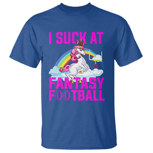 Rugby Unicorn T Shirt I Suck At Fantasy Football Funny Loser TS02 Royal Blue Printyourwear