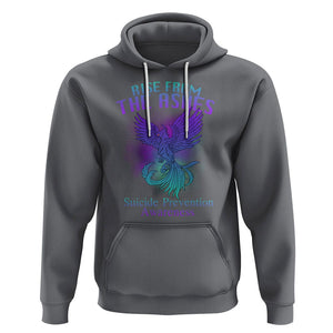 Suicide Prevention Hoodie Rise From The Ashes Phoenix Teal And Purple Suicide Awareness TS02 Charcoal Printyourwear