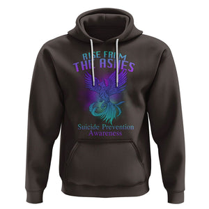 Suicide Prevention Hoodie Rise From The Ashes Phoenix Teal And Purple Suicide Awareness TS02 Dark Chocolate Printyourwear