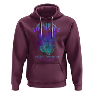 Suicide Prevention Hoodie Rise From The Ashes Phoenix Teal And Purple Suicide Awareness TS02 Maroon Printyourwear