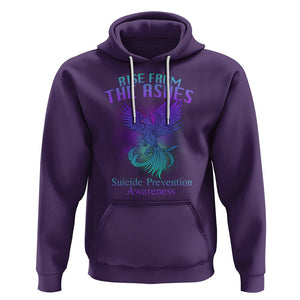 Suicide Prevention Hoodie Rise From The Ashes Phoenix Teal And Purple Suicide Awareness TS02 Purple Printyourwear