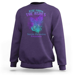 Suicide Prevention Sweatshirt Rise From The Ashes Phoenix Teal And Purple Suicide Awareness TS02 Purple Printyourwear