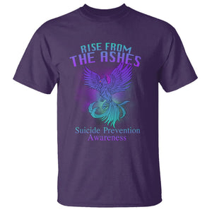 Suicide Prevention T Shirt Rise From The Ashes Phoenix Teal And Purple Suicide Awareness TS02 Purple Printyourwear