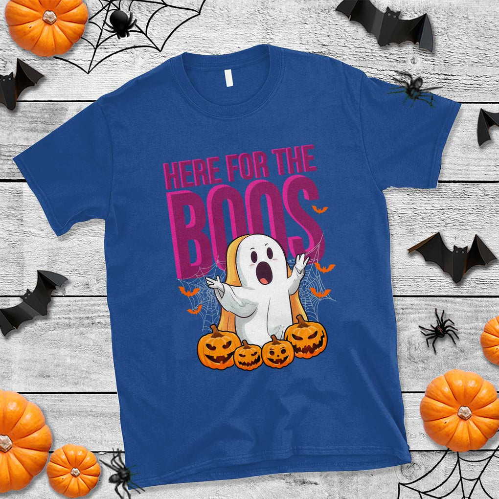Boo Sheet T Shirt Here For The Boos Spooky Halloween Ghost Costume TS02 Royal Blue Print Your Wear