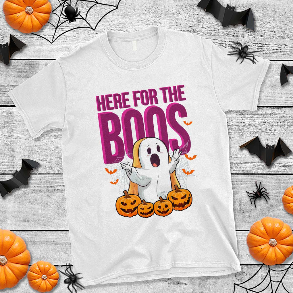 Boo Sheet T Shirt Here For The Boos Spooky Halloween Ghost Costume TS02 White Print Your Wear