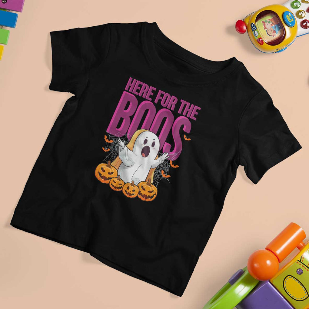 Boo Sheet T Shirt For Kid Here For The Boos Spooky Halloween Ghost Costume TS02 Black Print Your Wear
