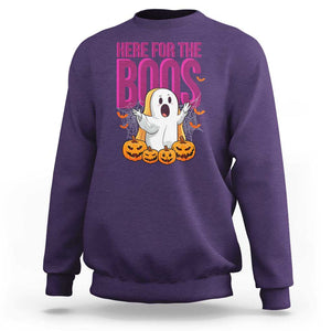 Boo Sheet Sweatshirt Here For The Boos Spooky Halloween Ghost Costume TS02 Purple Print Your Wear