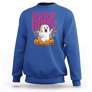 Boo Sheet Sweatshirt Here For The Boos Spooky Halloween Ghost Costume TS02 Royal Blue Print Your Wear