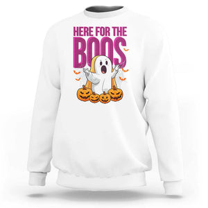 Boo Sheet Sweatshirt Here For The Boos Spooky Halloween Ghost Costume TS02 White Print Your Wear