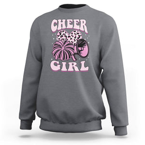 Cheerleading Sweatshirt Cheer Girl Pink Leopard Cheerleader TS02 Charcoal Printyourwear