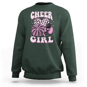 Cheerleading Sweatshirt Cheer Girl Pink Leopard Cheerleader TS02 Dark Forest Green Printyourwear